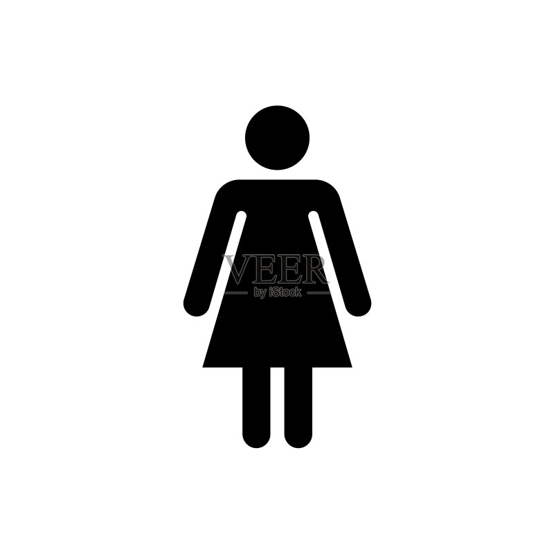 白色背景上的女性图标符号图标素材