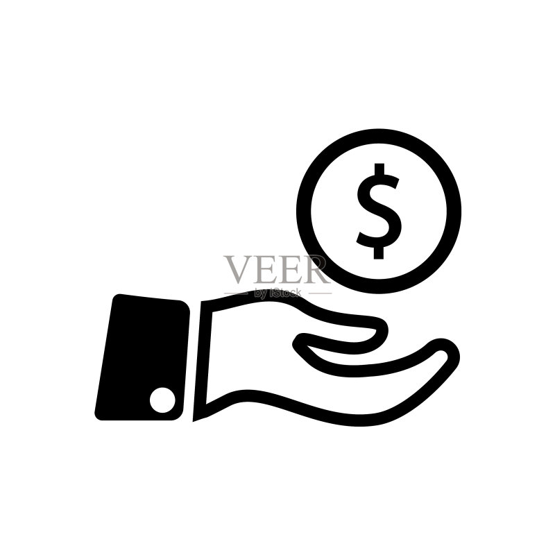 手中的钱币图示图标素材