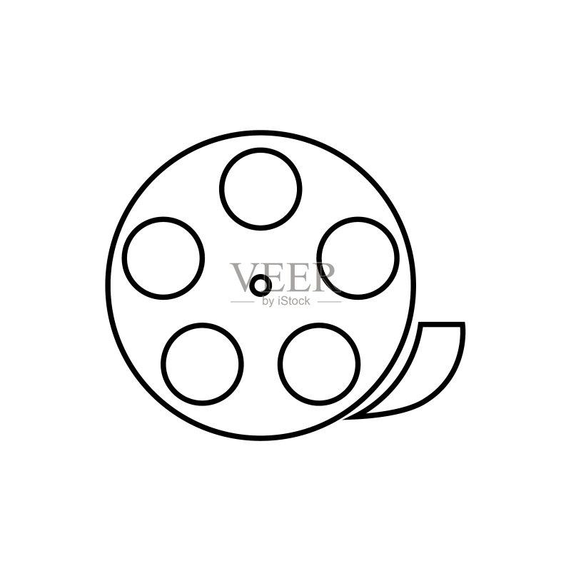 电影胶片线性图标 - 标志或logo图标素材