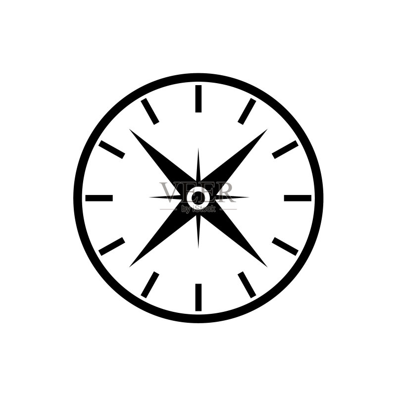 黑色扁平风格指南针图标图标素材