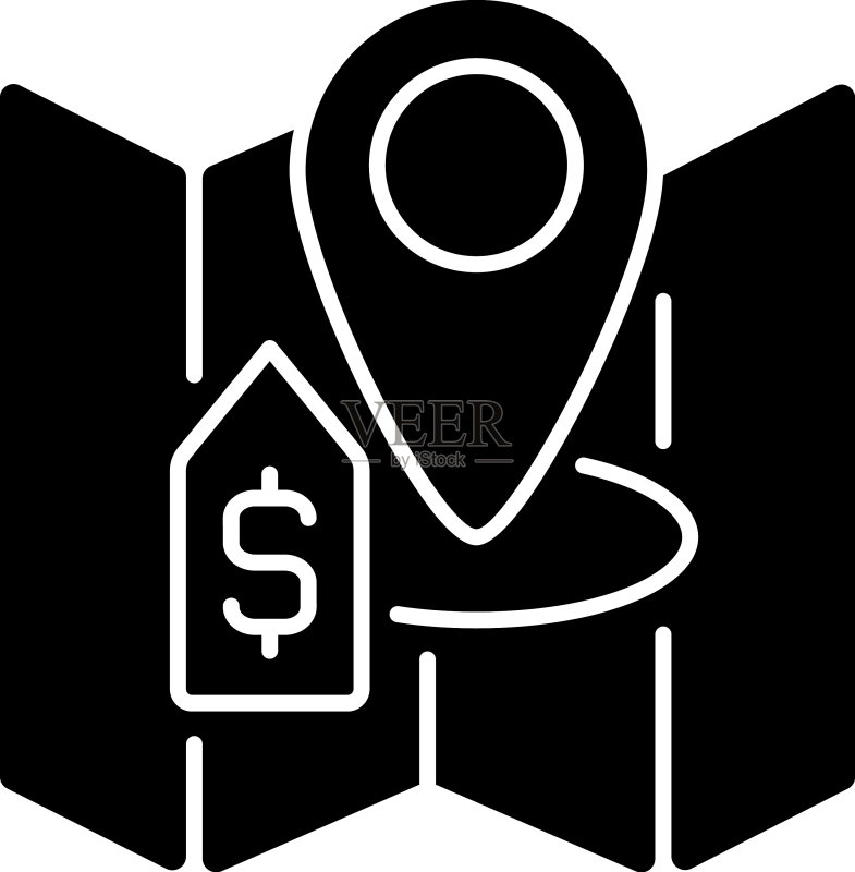 土地销售黑色字形图标图标素材