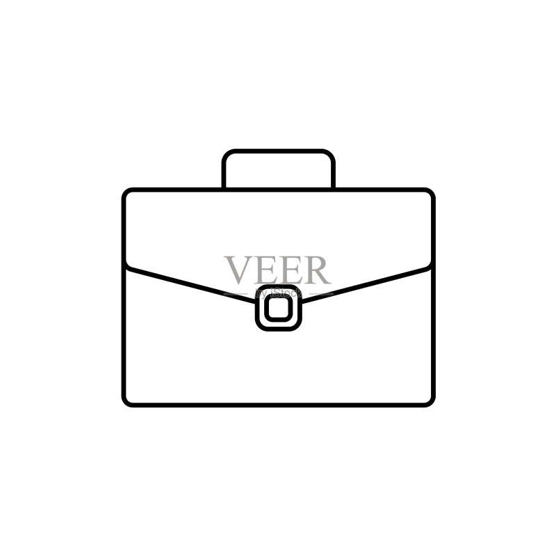 公文包线性图标：轮廓样式图标素材