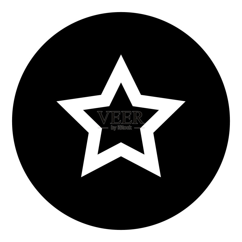 白色背景上的星星扁平图标图标素材
