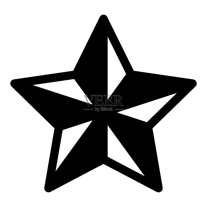 白色背景上的星星扁平图标图标素材