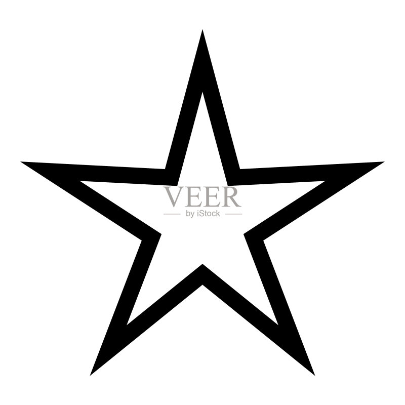 白色背景上的星星扁平图标图标素材