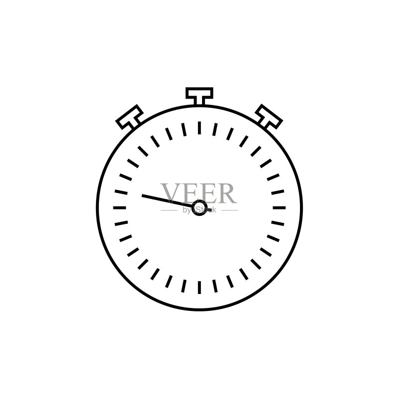 秒表轮廓线性图标图标素材