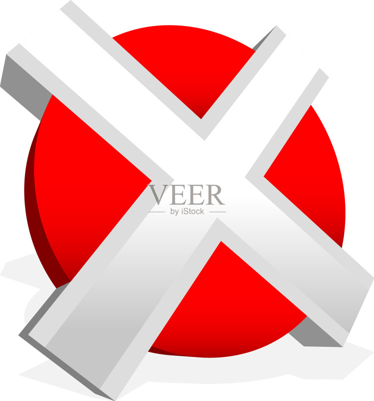 红色X符号十字准线目标标记图标素材