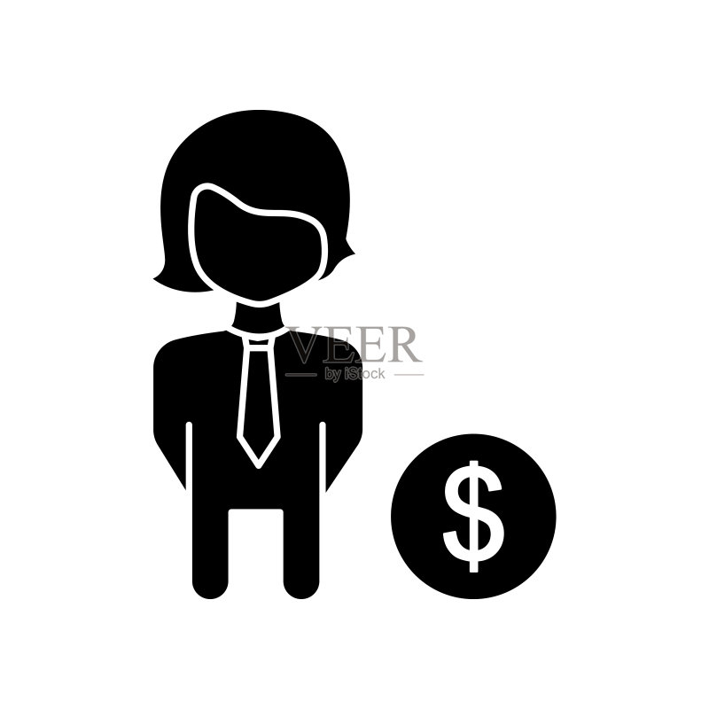 商人和美元图标，适用于企业家图标图标素材