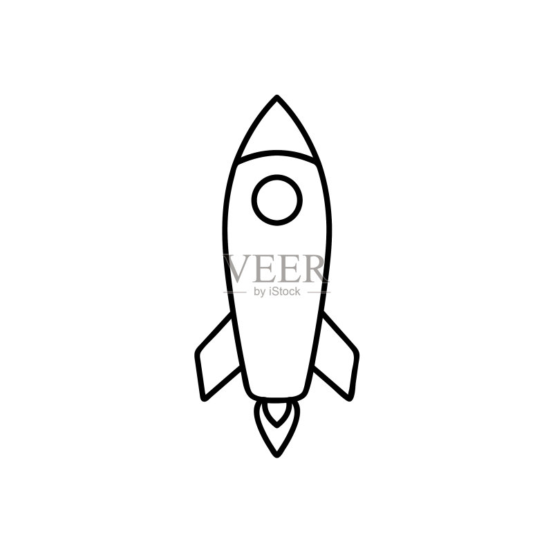 创业业务轮廓线火箭图标图标素材