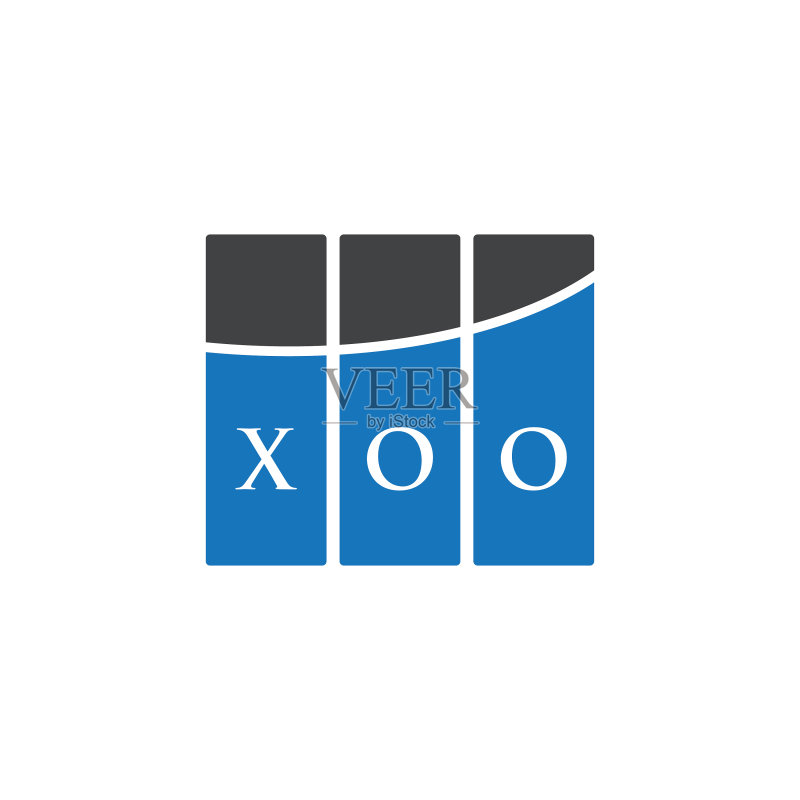 白色背景XOO字母标志设计图标素材