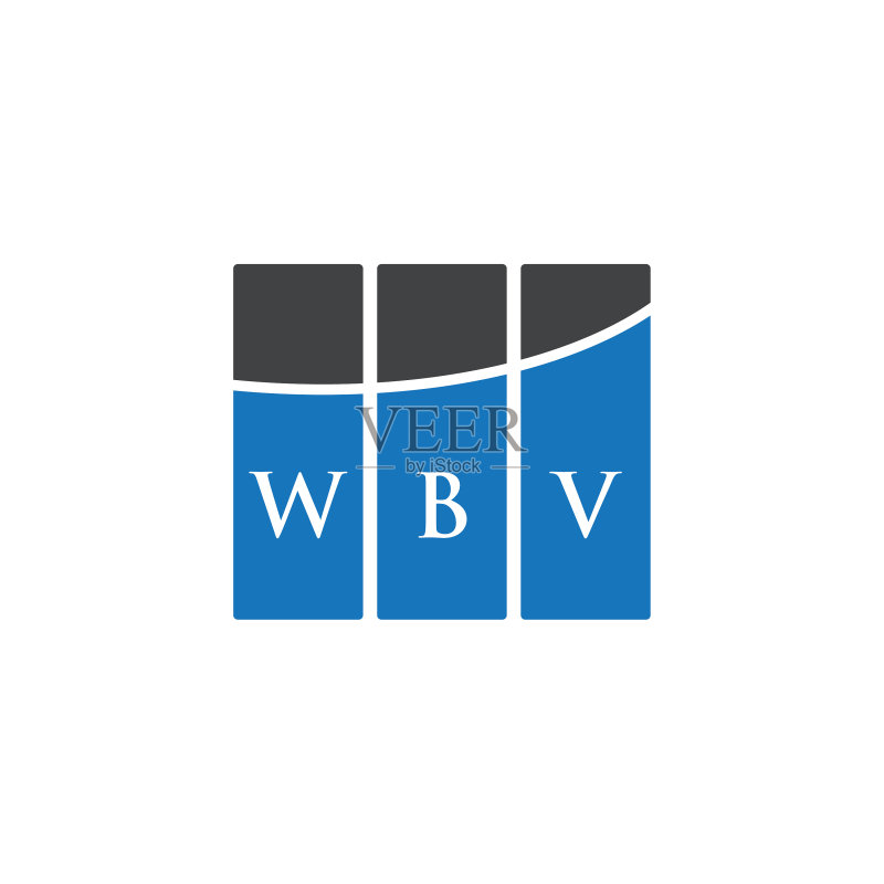 白色背景上的WBV字母标志设计图标素材
