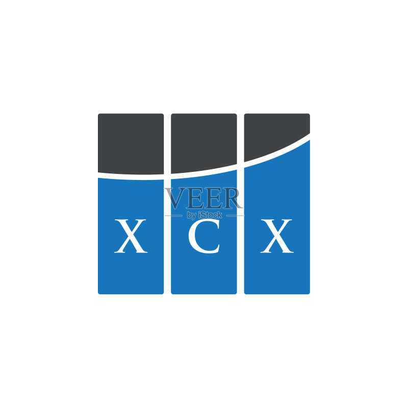 白色背景上的XCX字母标志设计图标素材