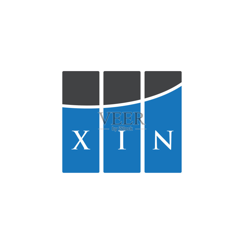 白色背景上的XIN字母标志设计图标素材