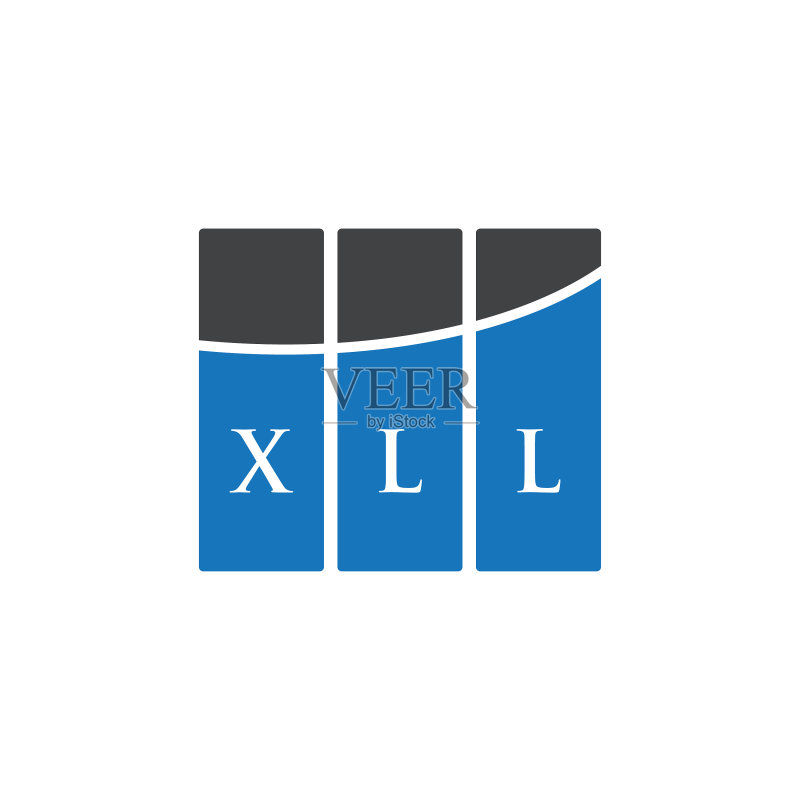 白色背景上的XLL字母标志设计图标素材