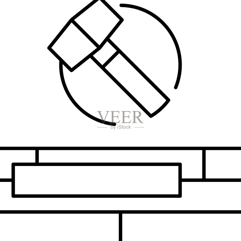 地板维修线条图标图标素材