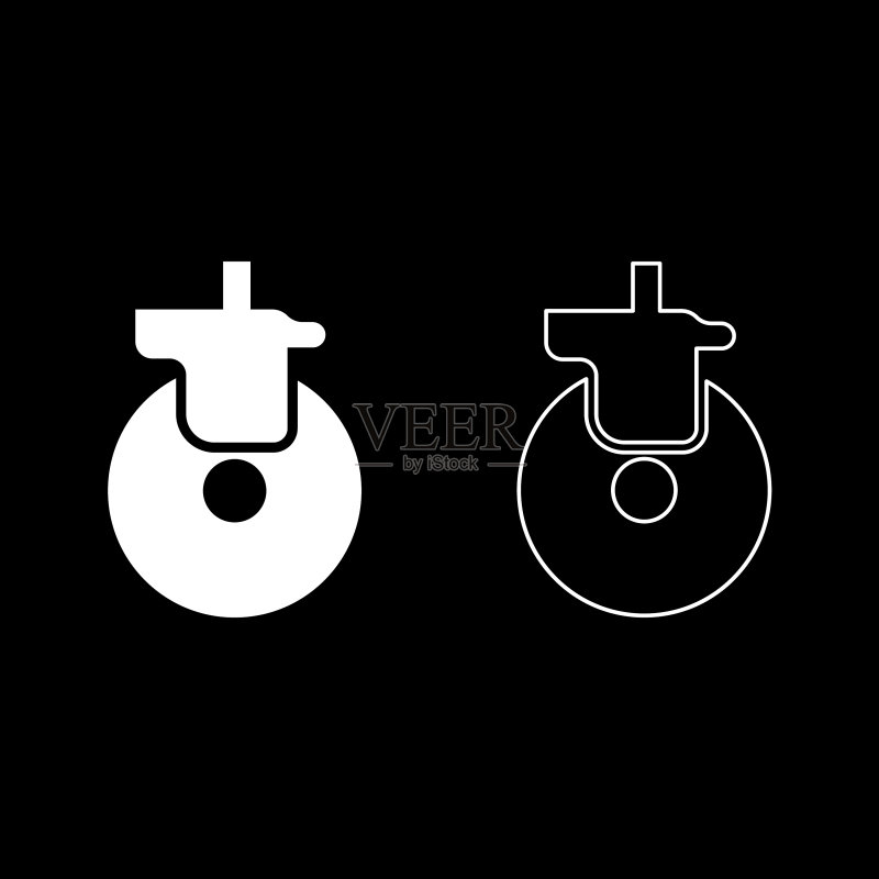家具脚轮车轮白色图标图标素材