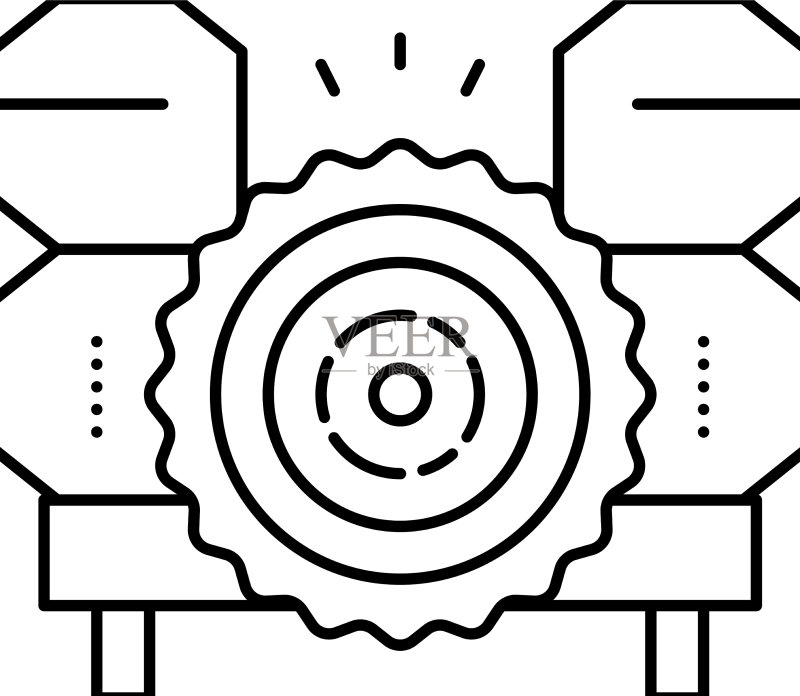 木材锯木机生产线图标图标素材