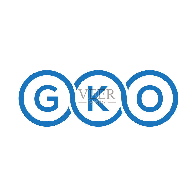 白色背景上的gko字母logo设计图标素材