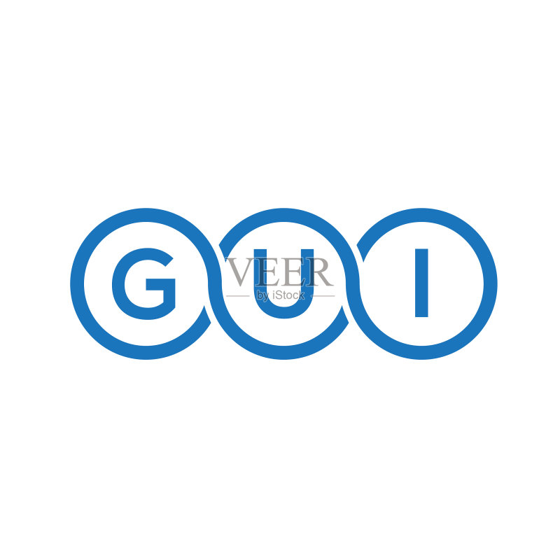 白色背景上的GUI字母标志设计图标素材