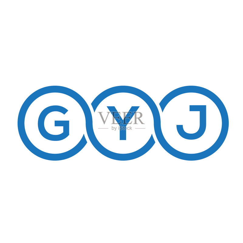 白色背景上的GYJ字母标志设计图标素材