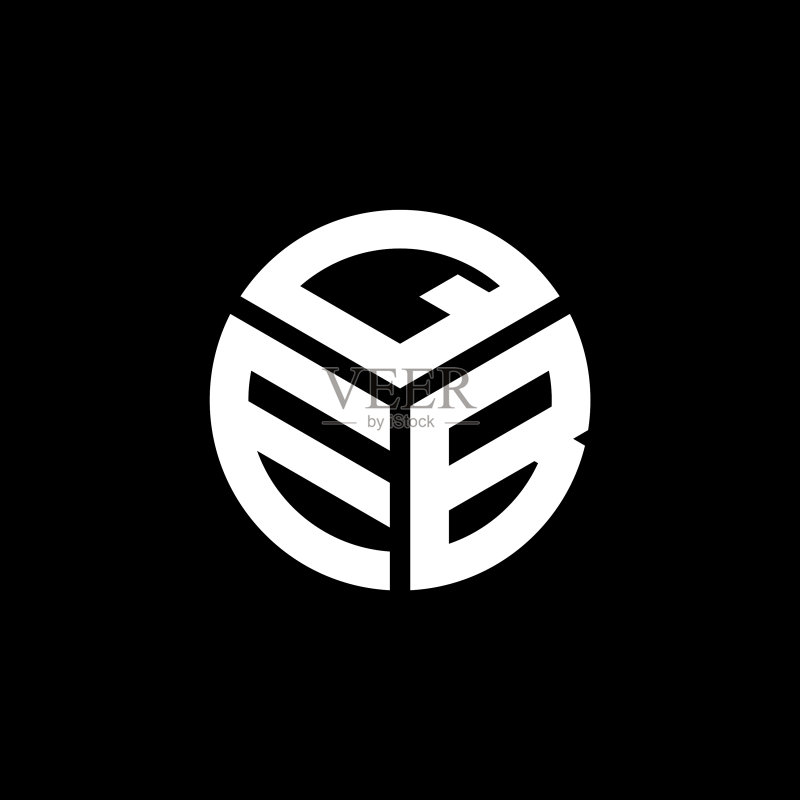 黑色背景上的QEB字母标志设计图标素材