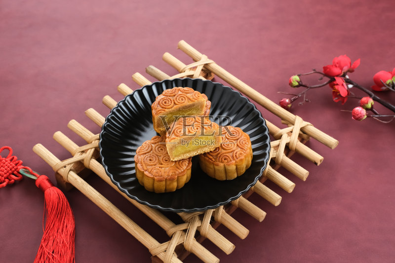 月饼，中国传统小吃正版图片素材