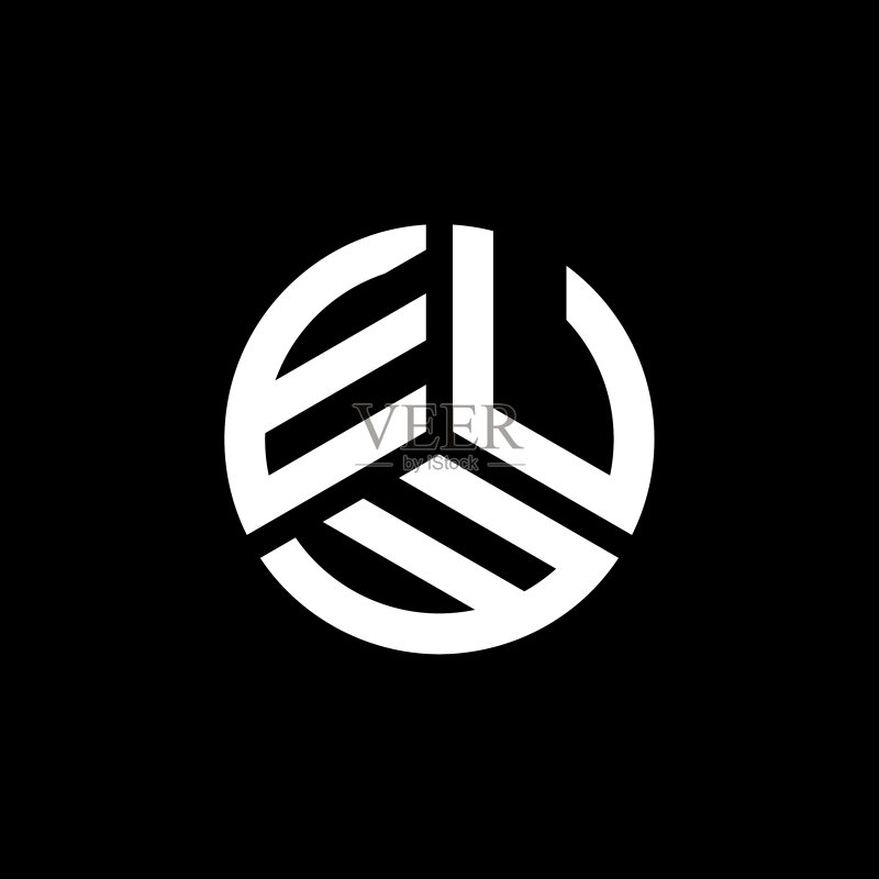 白色背景上的EUW字母标志设计图标素材