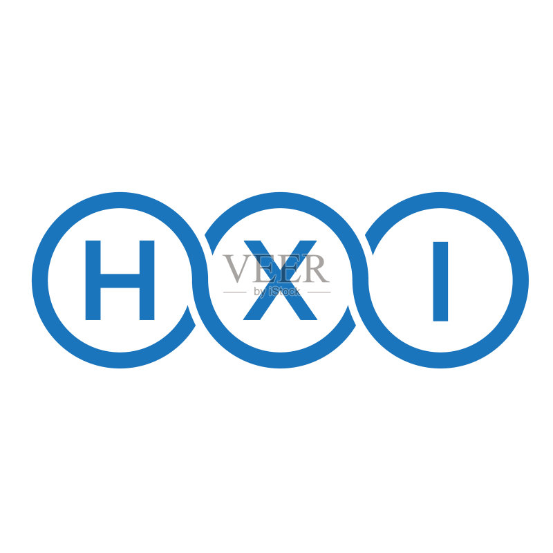 HXI字母标志设计，白色背景图标素材