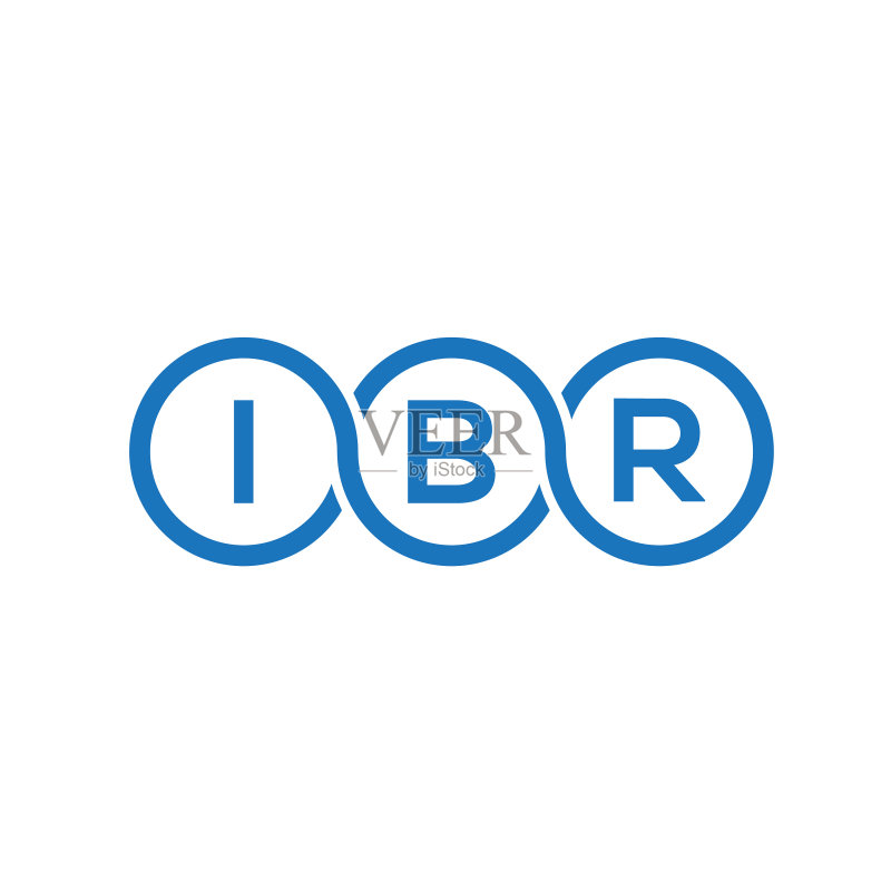 白色背景上的IBR字母标志设计图标素材
