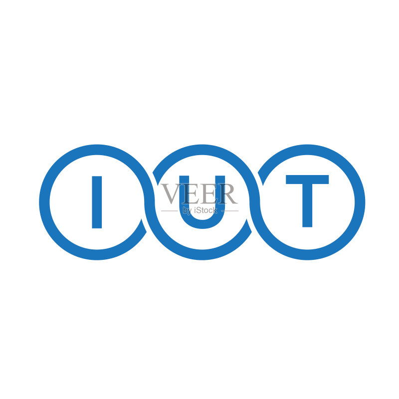 IUT字母标志设计，白色背景图标素材
