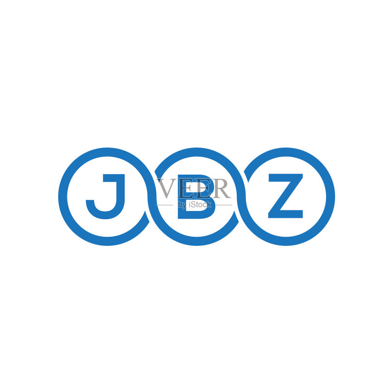 白色背景上的JBZ字母标志设计图标素材