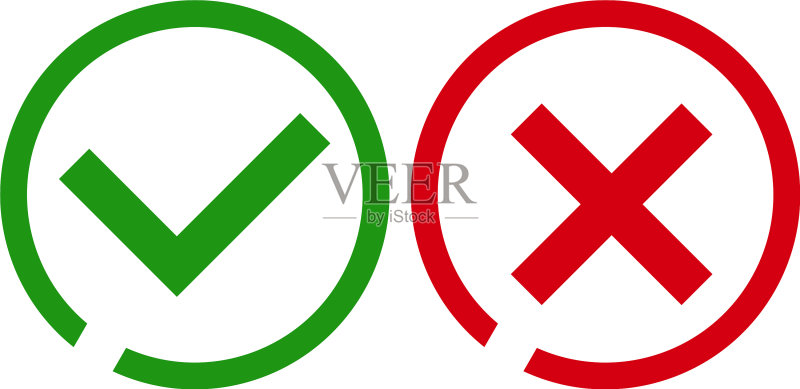 时尚的勾号和叉号图标图标素材