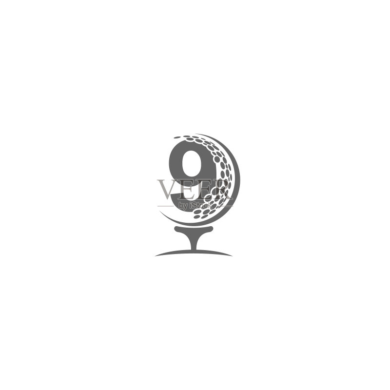 数字9和高尔夫球logo图标设计图标素材