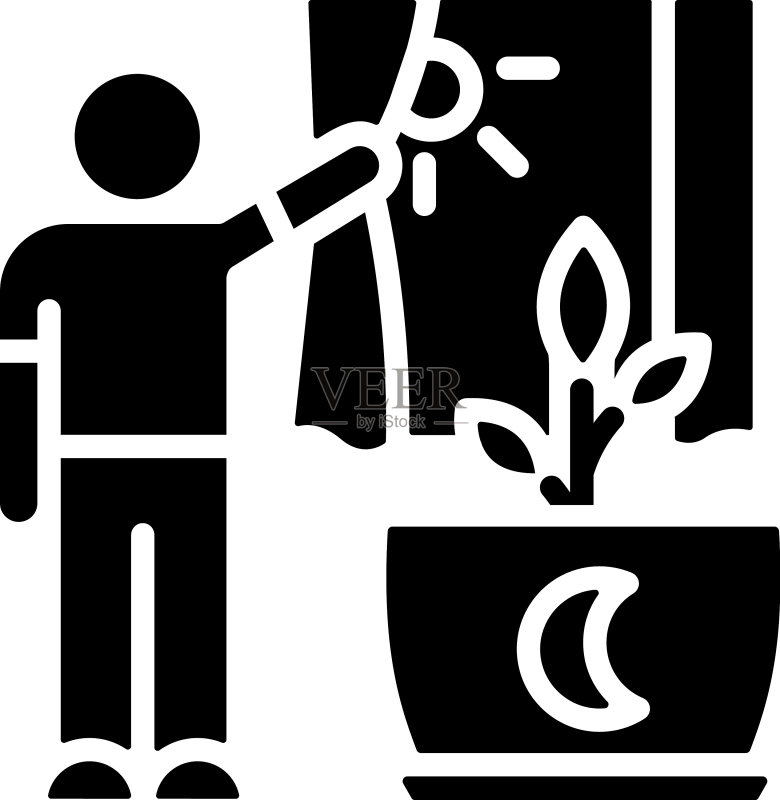 直射阳光黑色字形图标图标素材