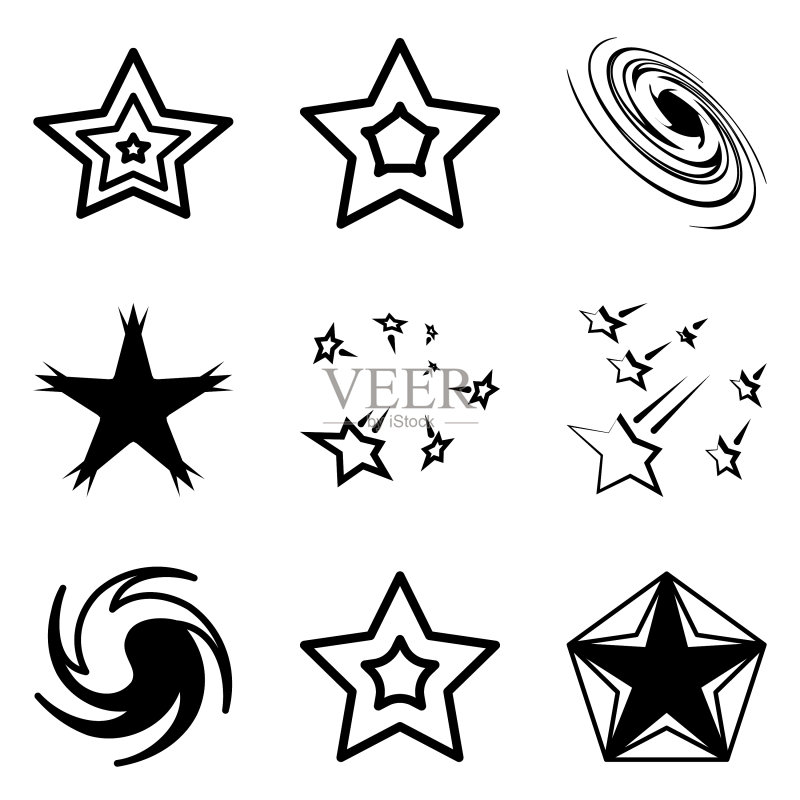 Stars2平面图标被隔离在白色背景上图标素材