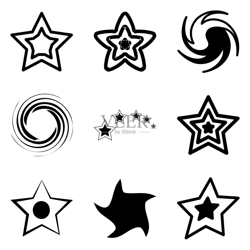 Stars2平面图标被隔离在白色背景上图标素材