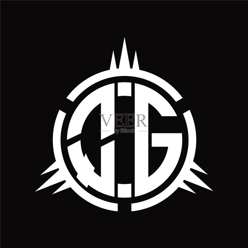 QG标志首字母圆形元素设计模板图标素材