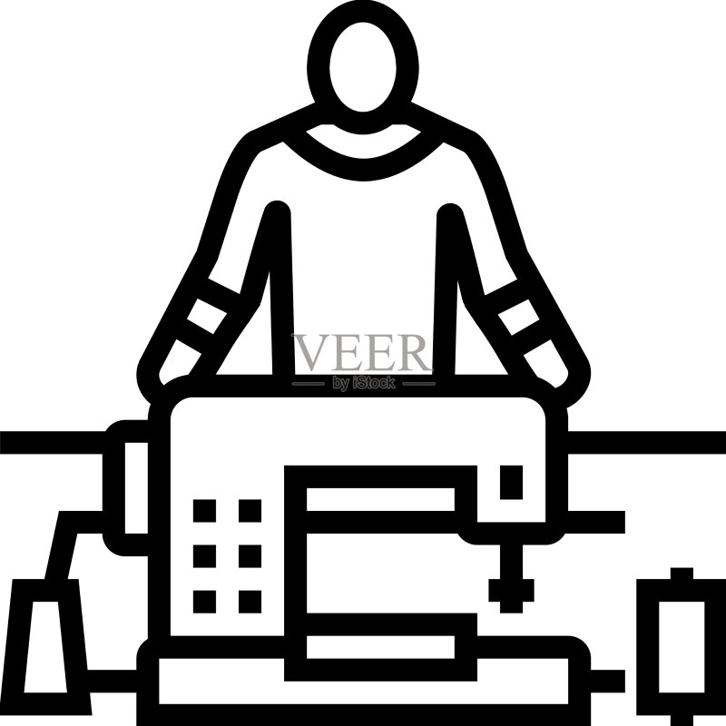 缝纫修改专家线性图标图标素材