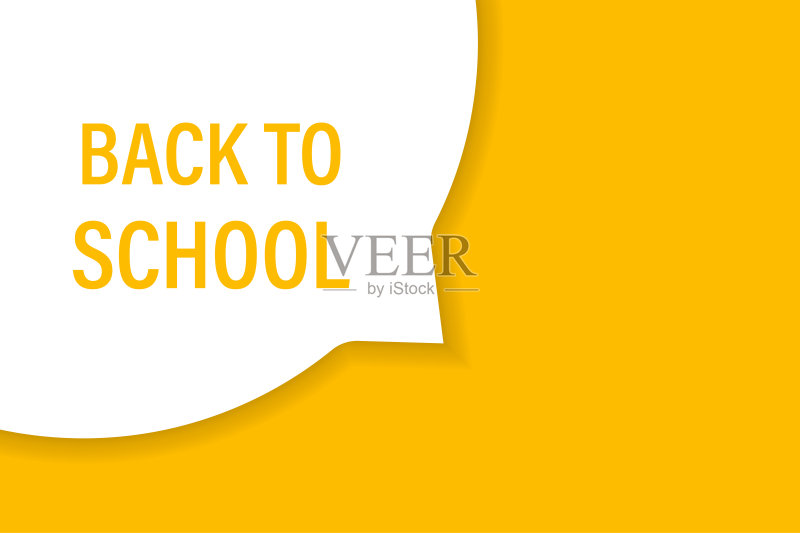 回到学校演讲泡沫横幅向量与商业，营销，传单，横幅，演示和海报的拷贝空间。插图正版插画素材