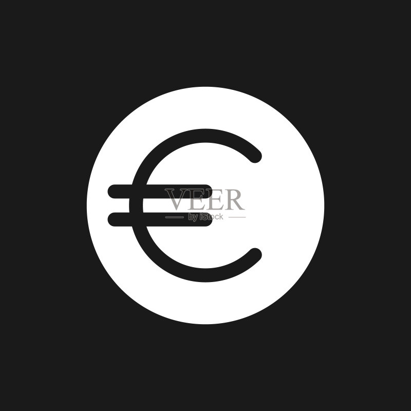 欧元硬币暗黑模式UI图标图标素材