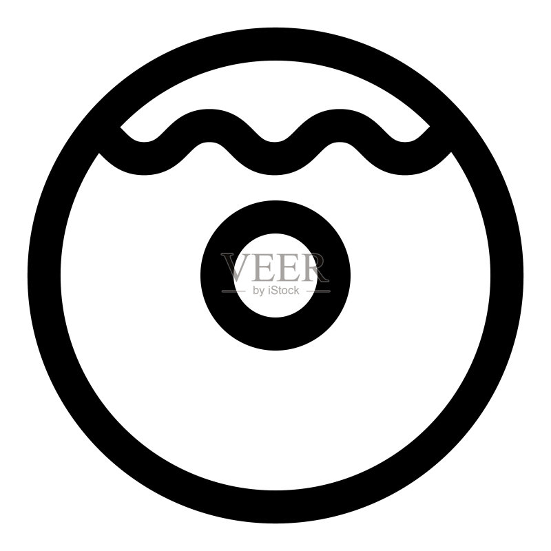 白色背景上的甜甜圈快餐扁平图标图标素材