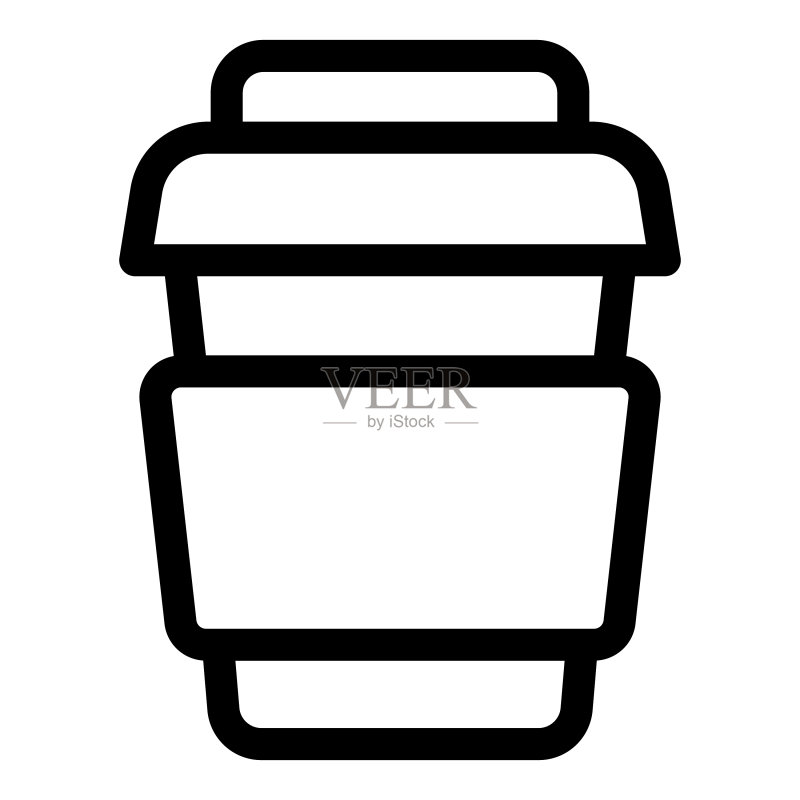 白色背景上的塑料杯扁平图标图标素材