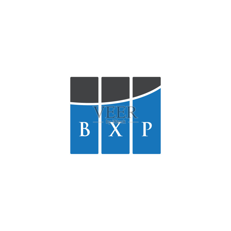 黑色背景上的bxp字母logo设计图标素材