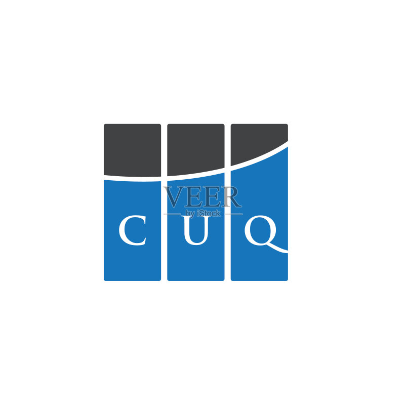 黑色背景上的CUQ字母标志设计图标素材