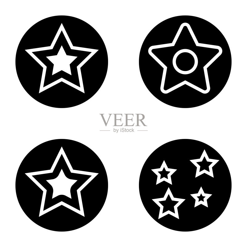 Stars1sg平面图标被隔离在白色上图标素材