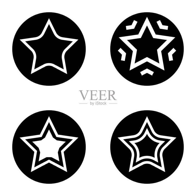 Stars1sg平面图标被隔离在白色上图标素材