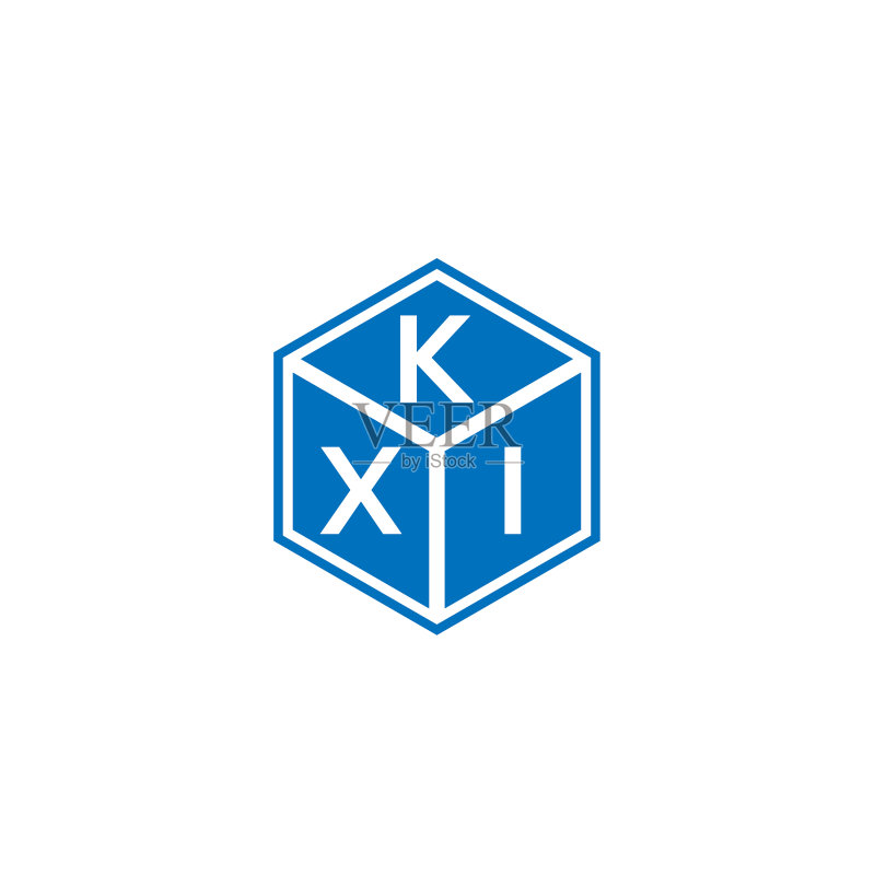 黑色背景上的KXI字母标志设计图标素材