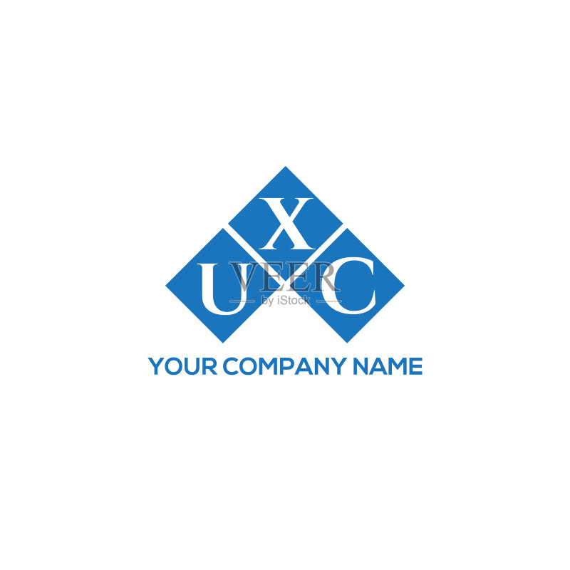 黑色背景上的XUC字母标志设计图标素材