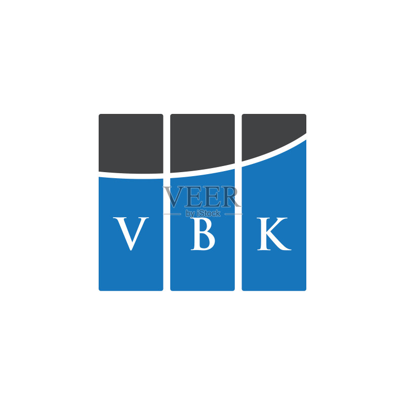 白色背景上的VBK字母标志设计图标素材