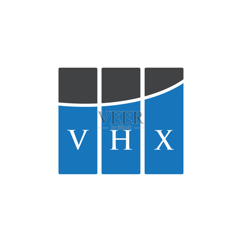 白色背景上的VHX字母标志设计图标素材